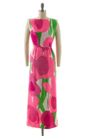 1960s Oversized Floral Maxi Dress | x-small