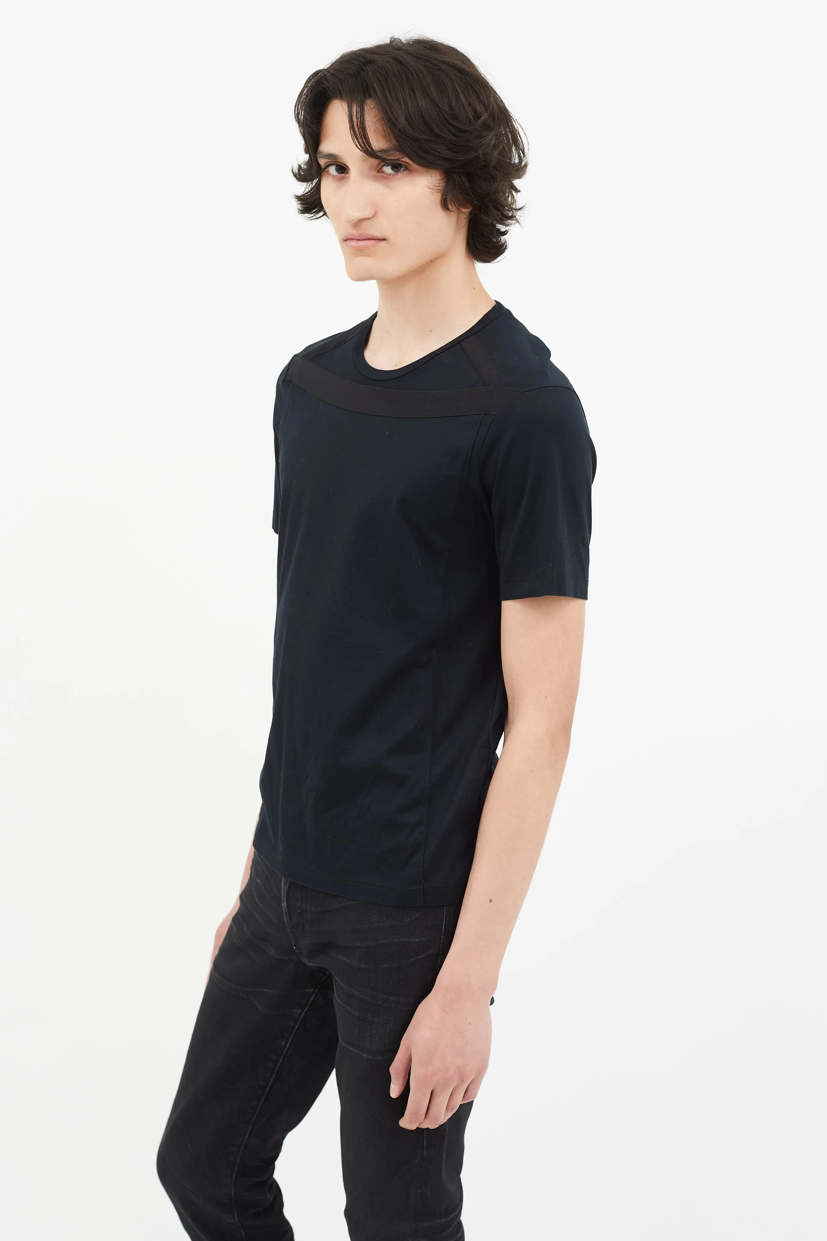 Black Asymmetrical Layered T-Shirt