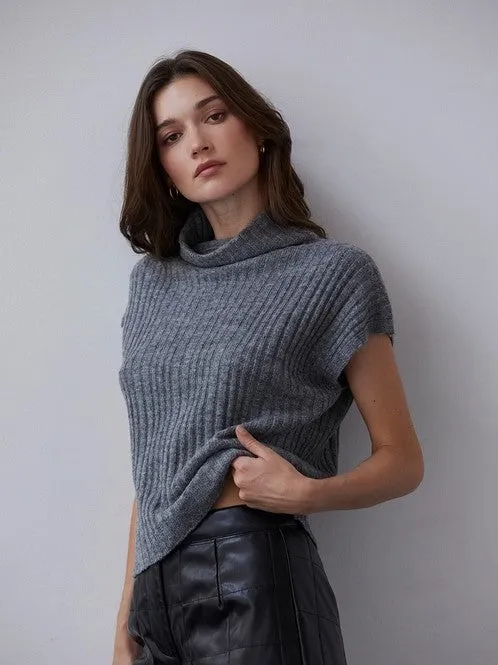 Charcoal Grey Cowl Neck Sweater