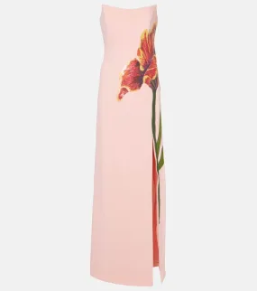 Costarellos Margita floral cr√É¬™pe corset gown