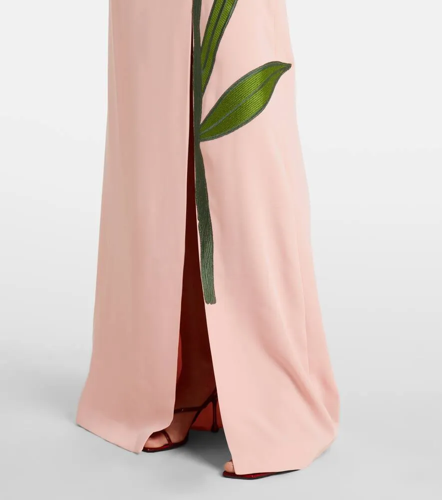 Costarellos Margita floral cr√É¬™pe corset gown