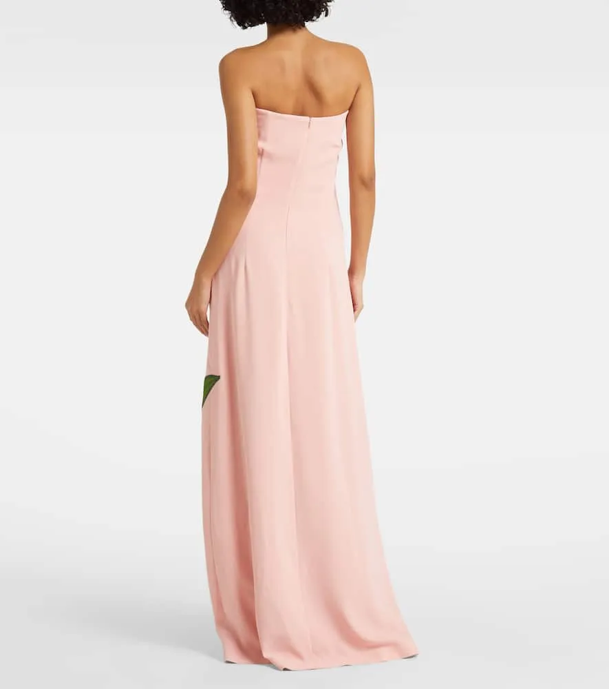 Costarellos Margita floral cr√É¬™pe corset gown