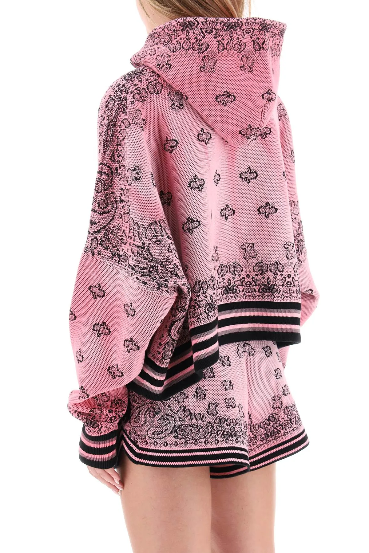 cropped hoodie with bandana motif