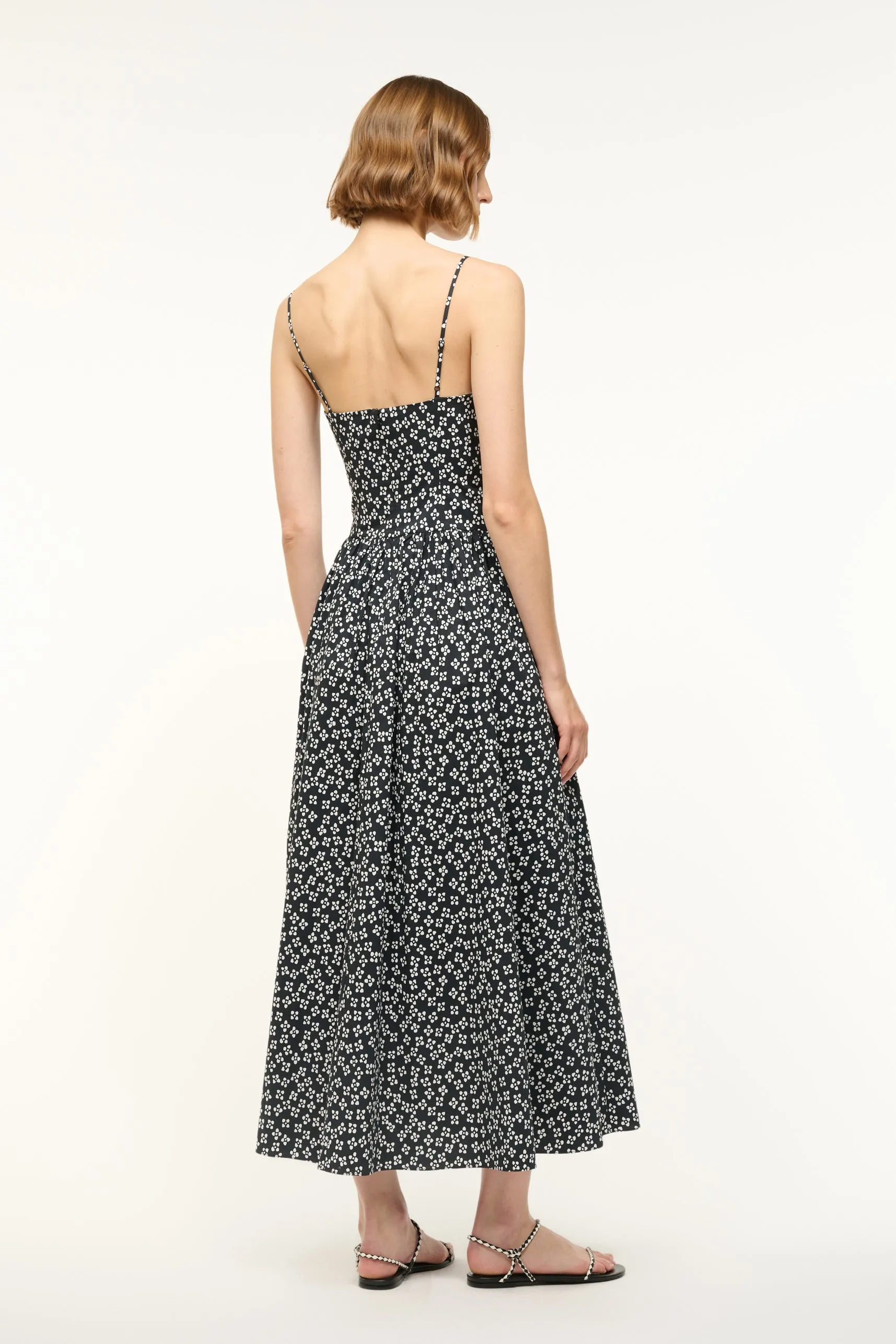 Dena Dress Black Woodblock Floral