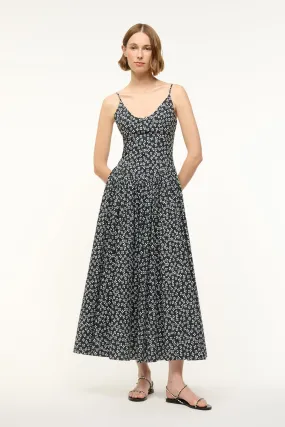 Dena Dress Black Woodblock Floral