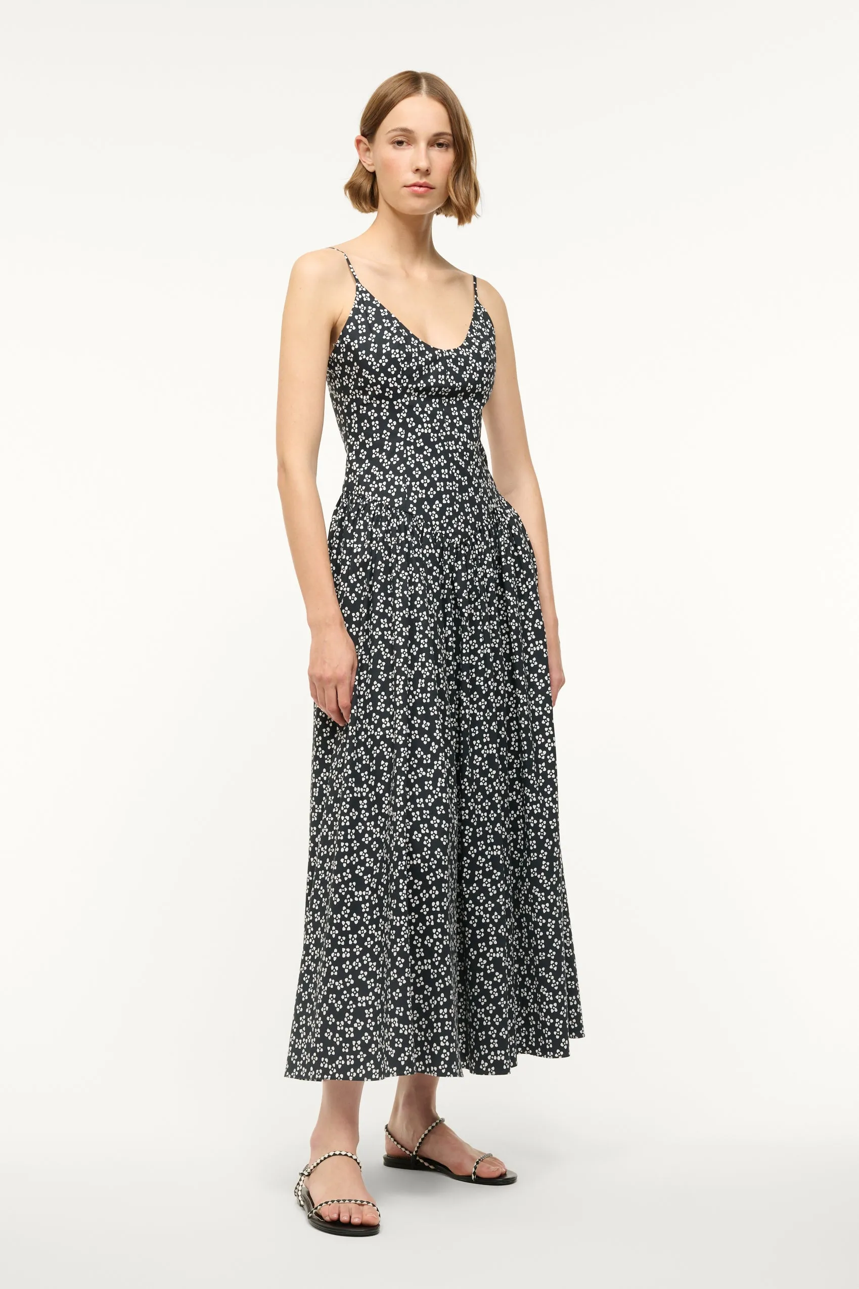 Dena Dress Black Woodblock Floral