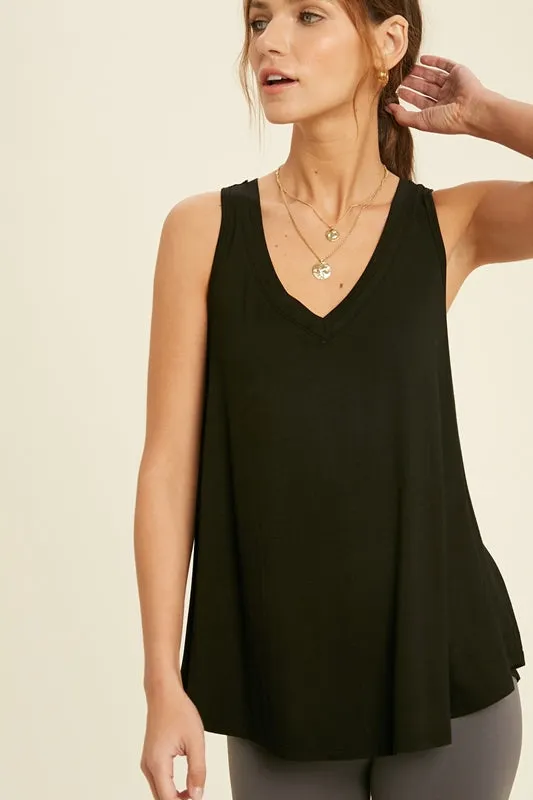 Easy Drapey Tank - Black