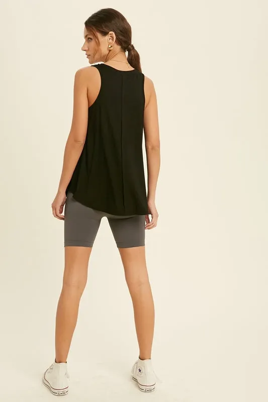 Easy Drapey Tank - Black