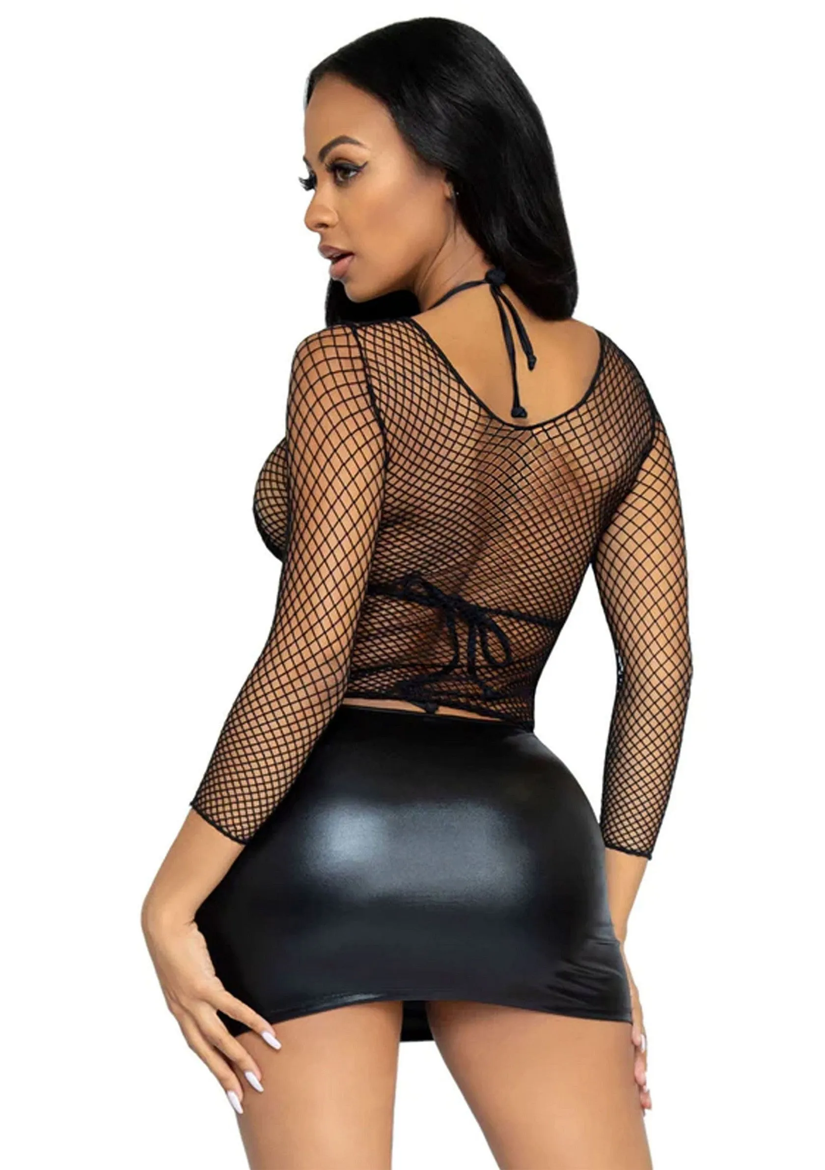 Elastane Long Sleeved Fishnet Shirt