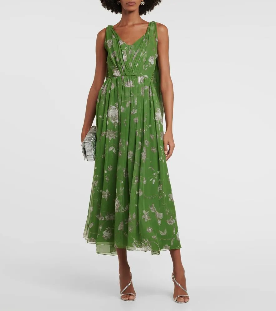 Erdem Floral caped silk maxi dress