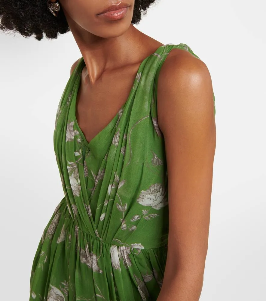 Erdem Floral caped silk maxi dress