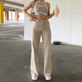 Fashion Loose Jeans Women's High-waist Stretch Wide-leg Straight-leg Pants Women's Casual and Comfortable Denim Mother Pants