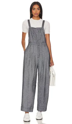Free People Leonie Menswear One Piece In Navy Combo in Navy