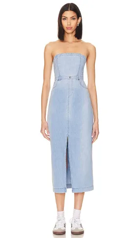 Free People Picture Perfect Midi Dress in Blue