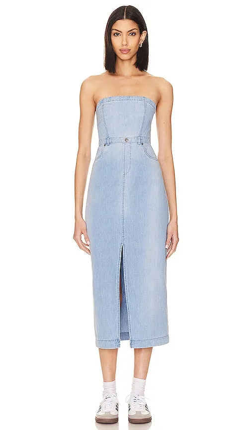 Free People Picture Perfect Midi Dress in Blue