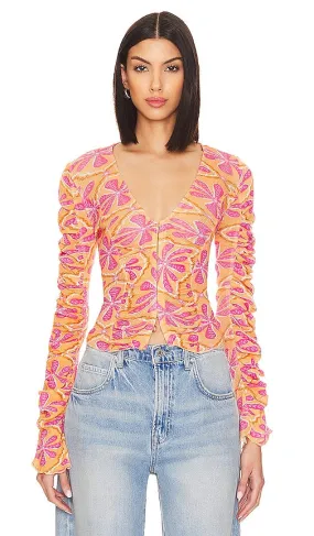 Free People Through The Meadow Top in Orange