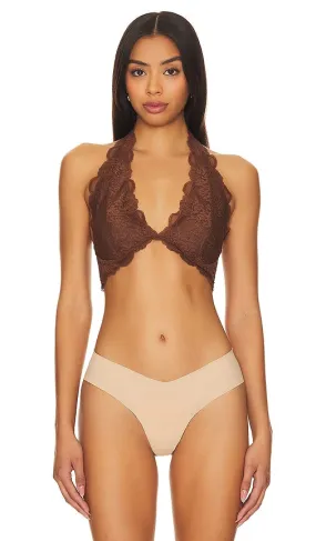 Free People x Intimately FP Last Dance Lace Halter In Umber Earth in Brown