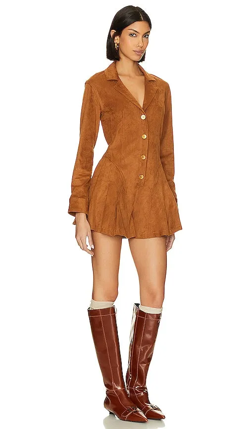 Free People x REVOLVE Wanderlust Faux Suede Shortall in Tan