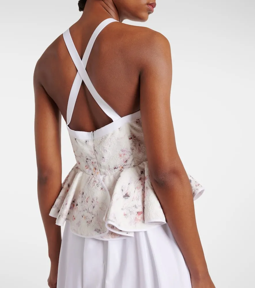 Giambattista Valli Ruffled floral lace gown