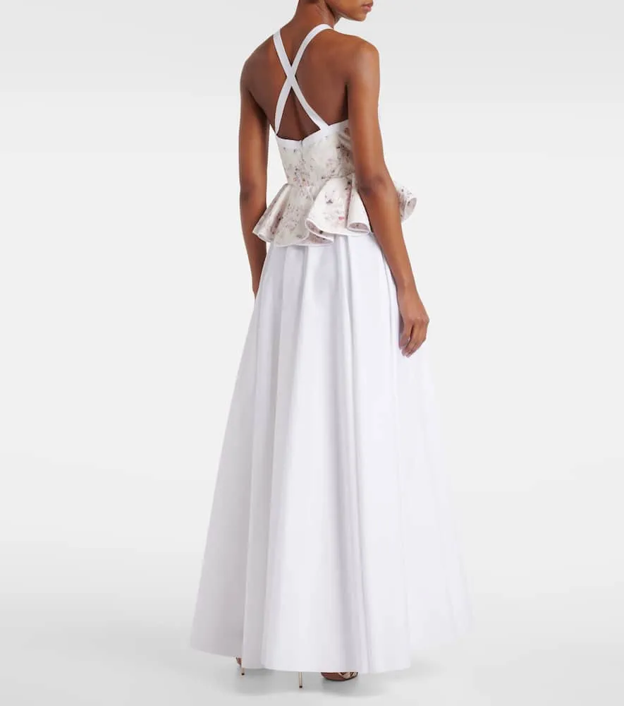 Giambattista Valli Ruffled floral lace gown