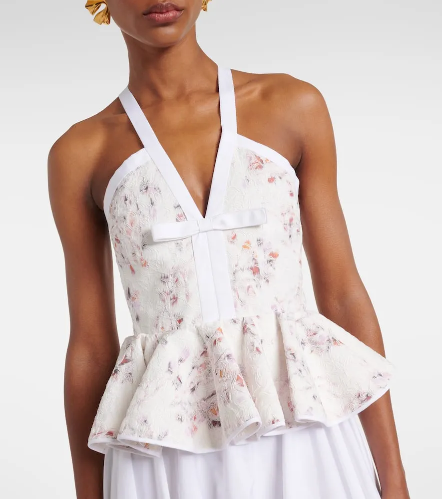 Giambattista Valli Ruffled floral lace gown