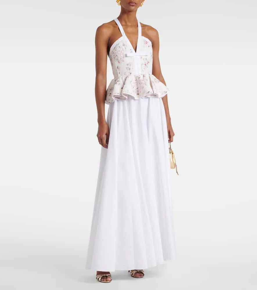 Giambattista Valli Ruffled floral lace gown