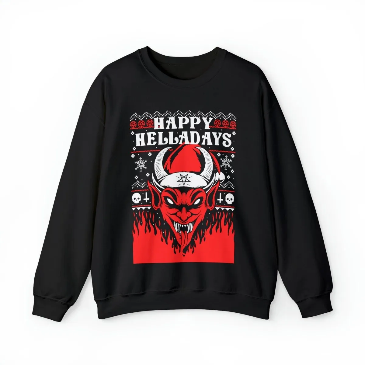 Happy Helladays from Satan Christmas Crewneck Sweatshirt