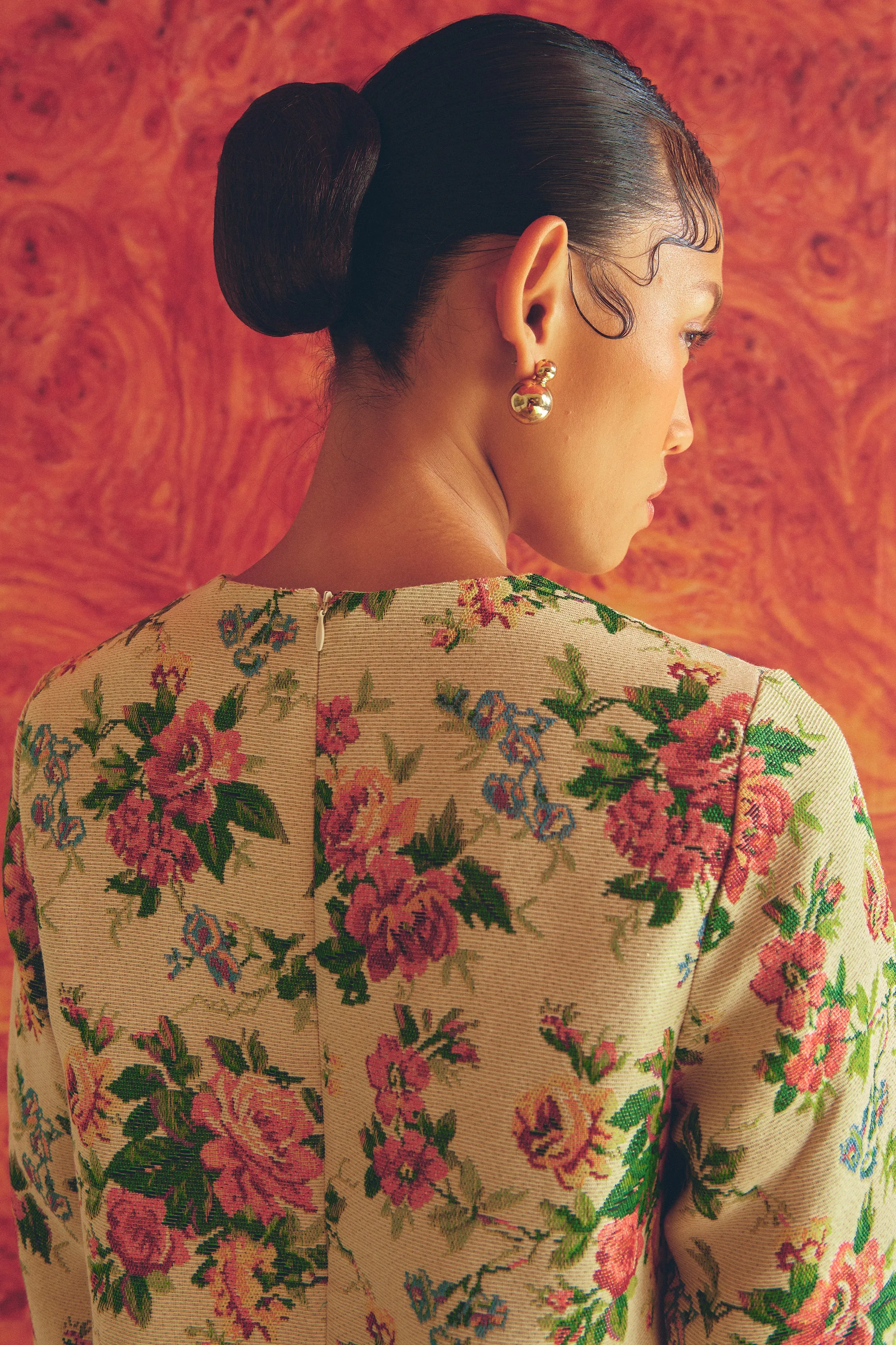 Heritage Brocade Kurung Top in Chamomile