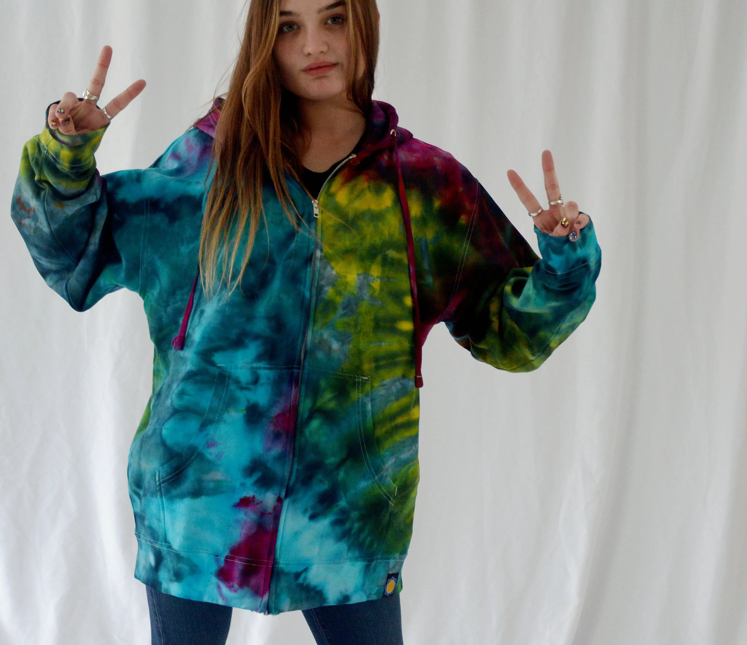 Hoodie | Teal Rainbow