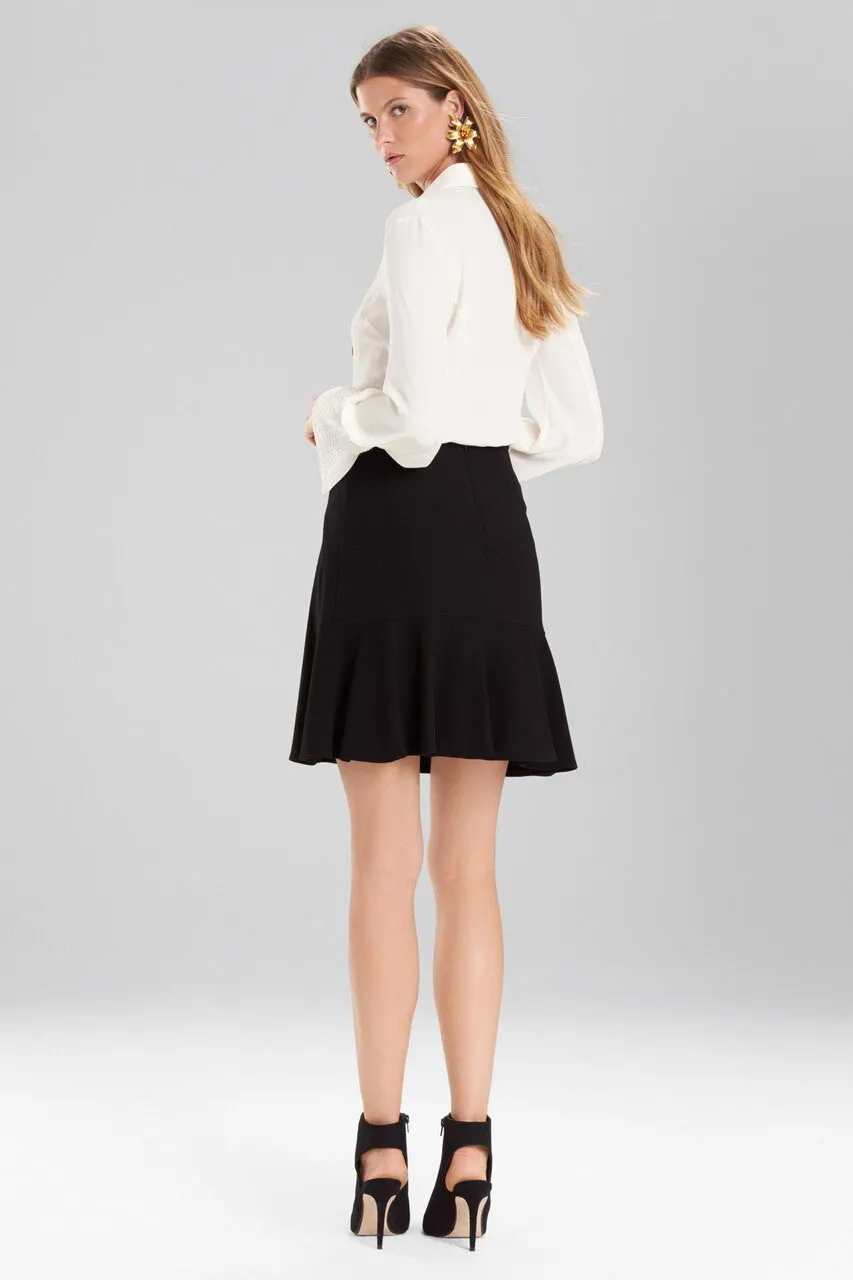 Knit Crepe Ruffle Skirt