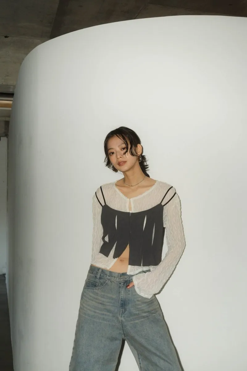 layered sheer tops/2color