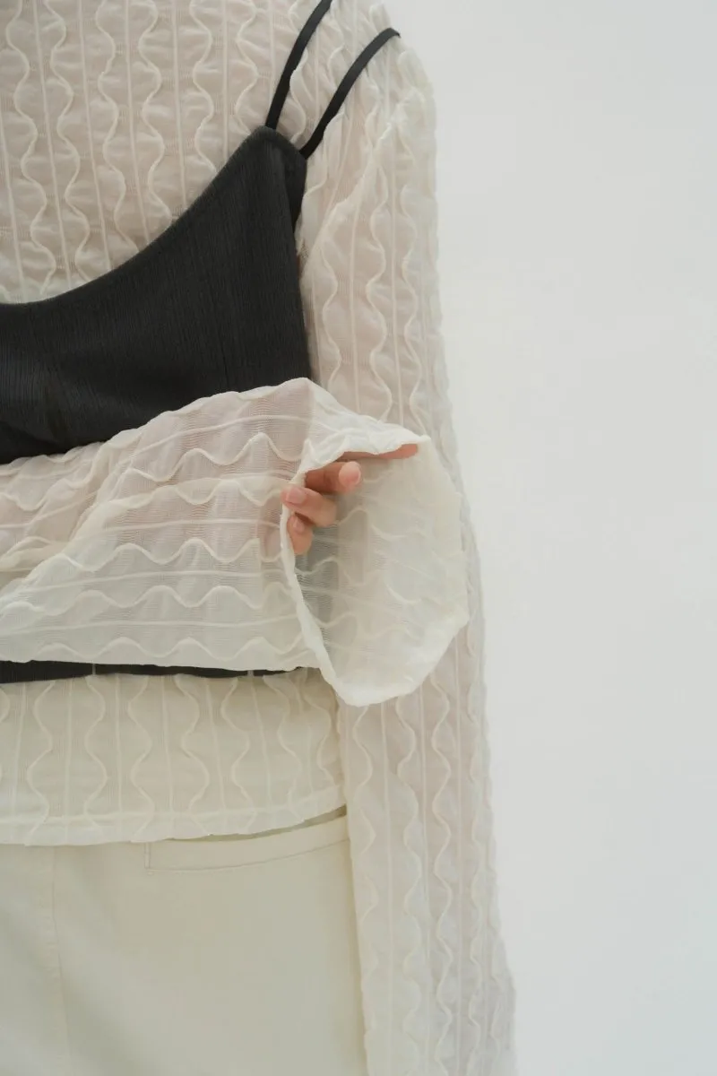 layered sheer tops/2color