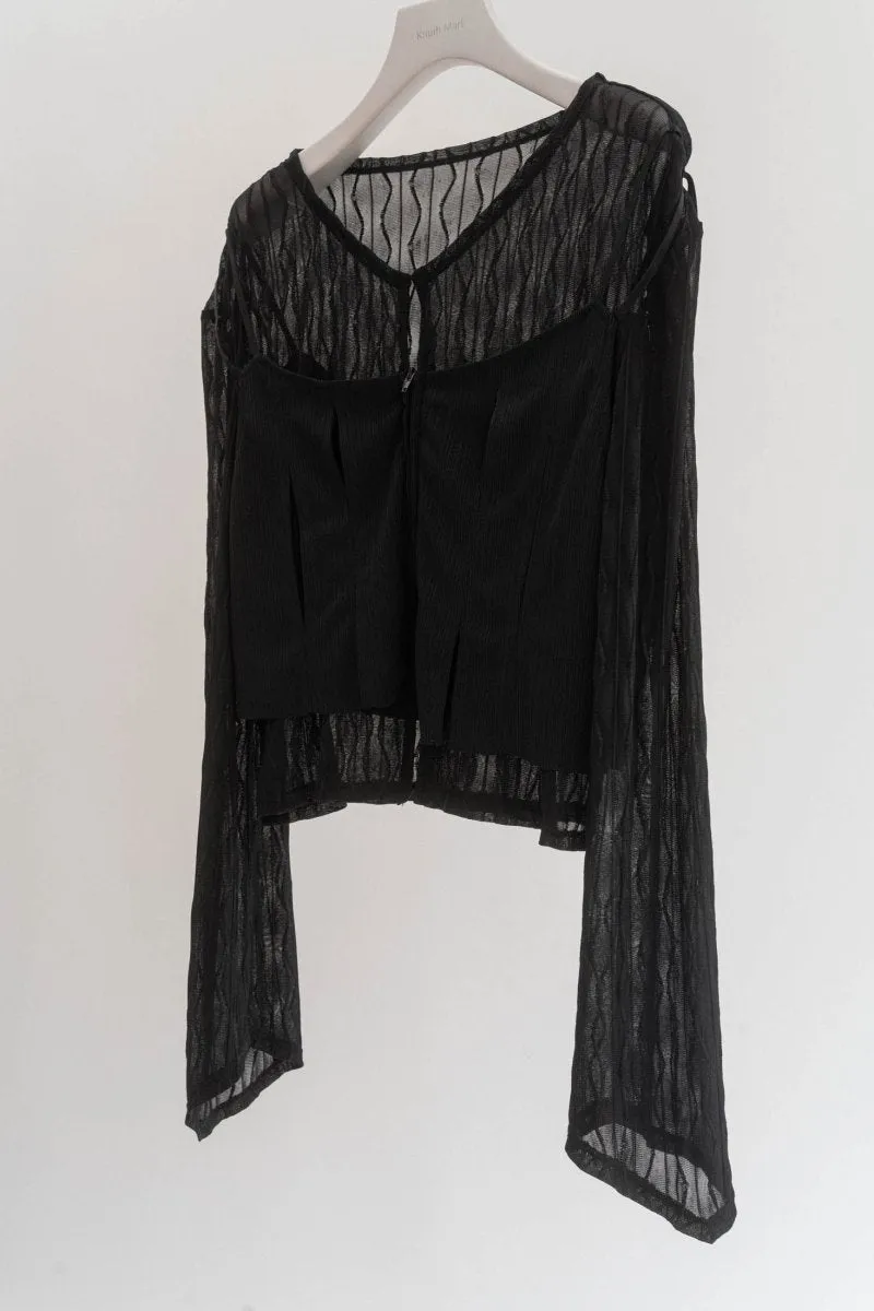 layered sheer tops/2color