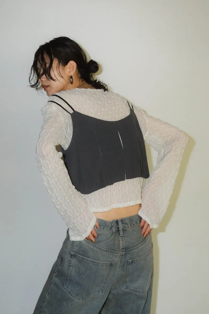 layered sheer tops/2color