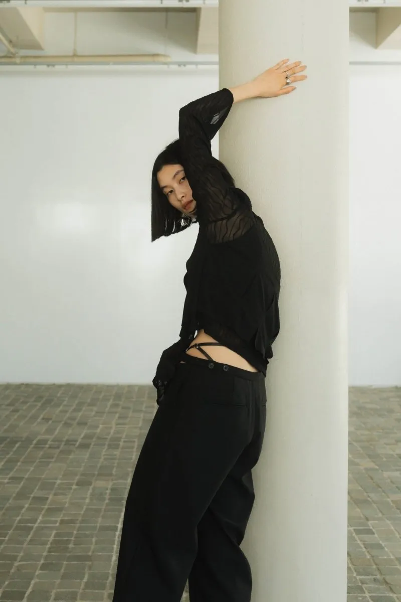 layered sheer tops/2color