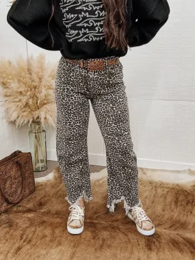 Leopard Barrel Jeans
