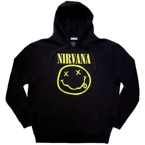 Nirvana "Classic Happy Face" Black Pullover Hoodie - Size M