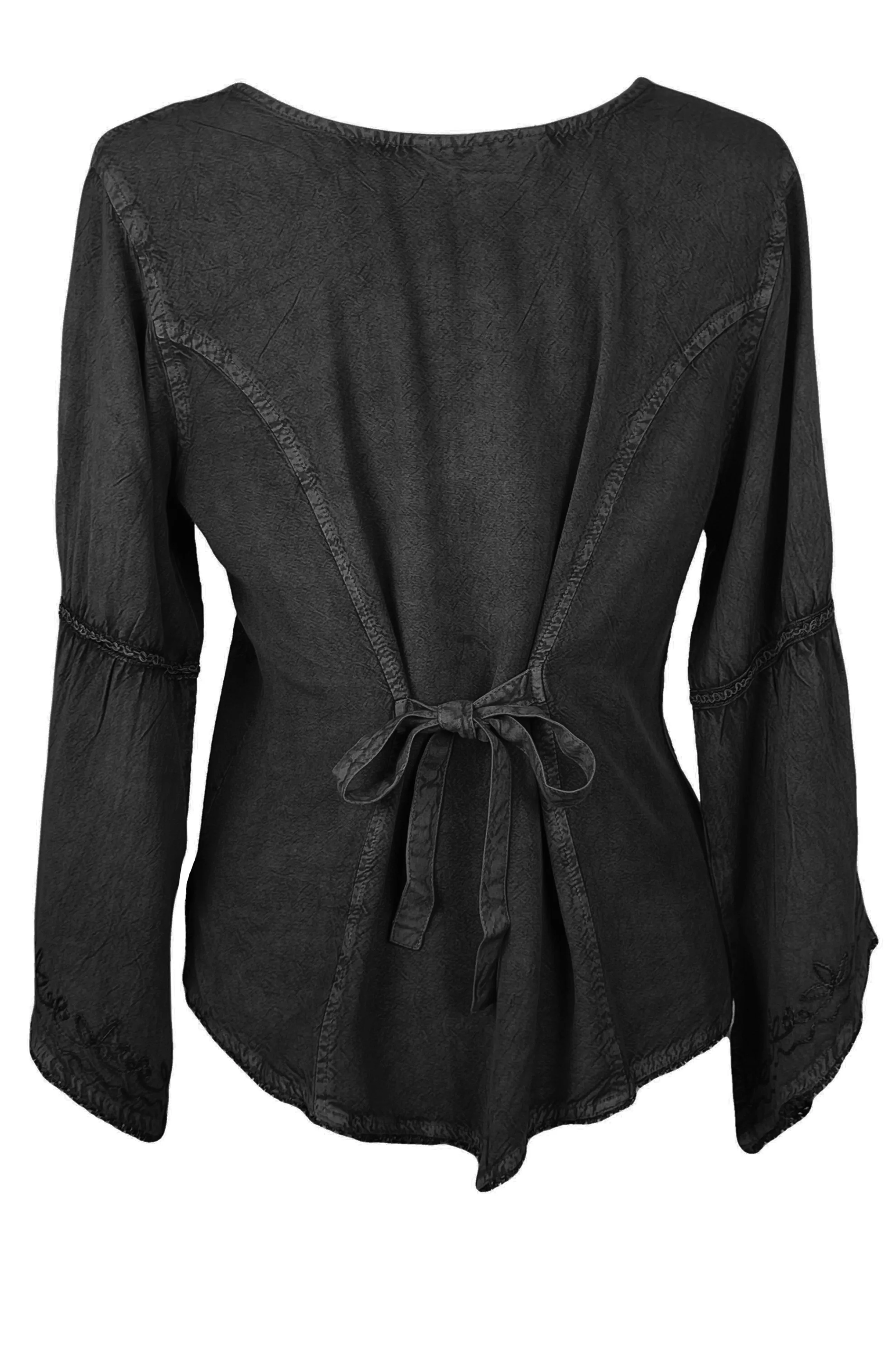 Rich Exotic Gothic Rayon Velvet Button Down Blouse Velvet Embroidered Top Blouse