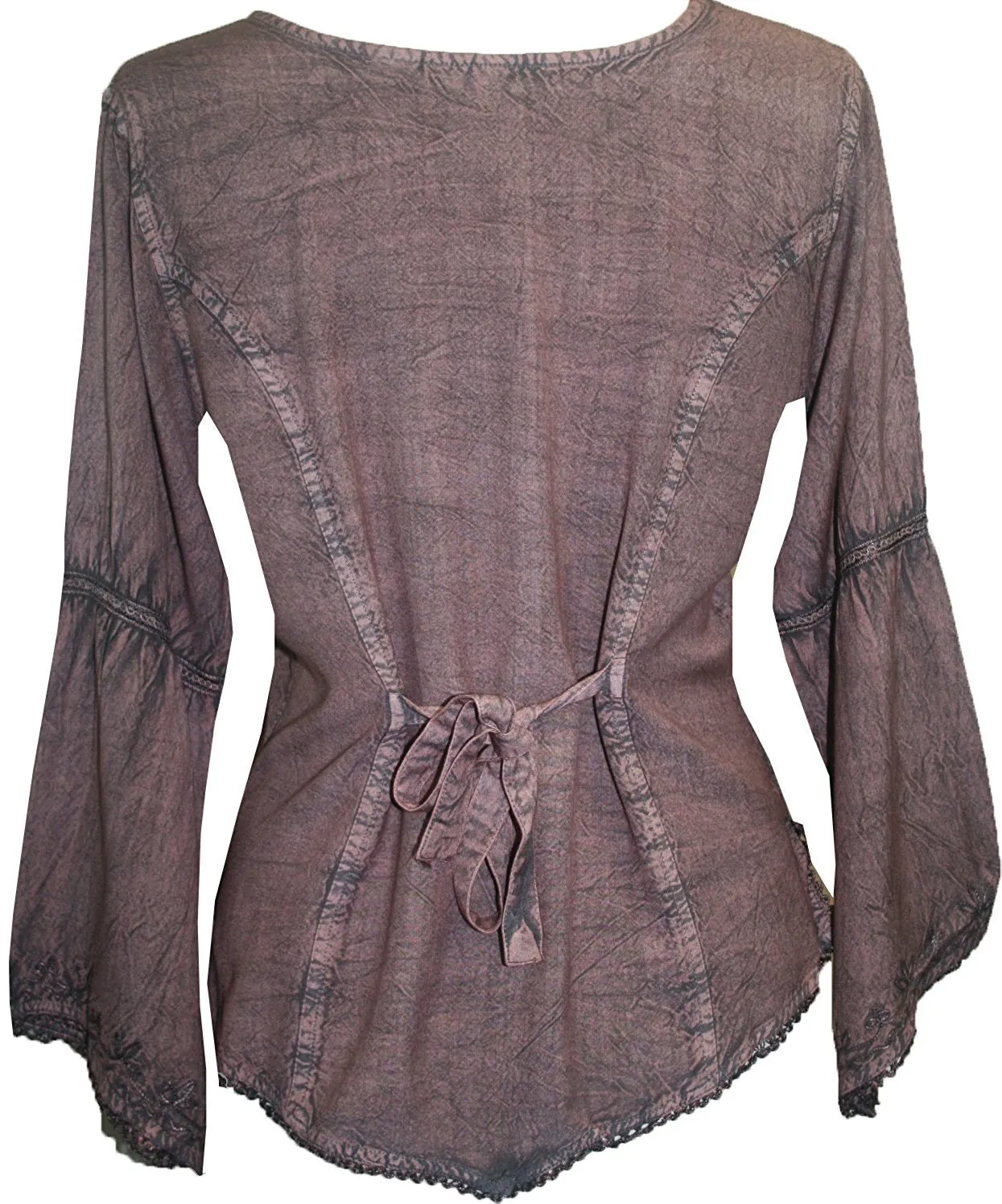 Rich Exotic Gothic Rayon Velvet Button Down Blouse Velvet Embroidered Top Blouse
