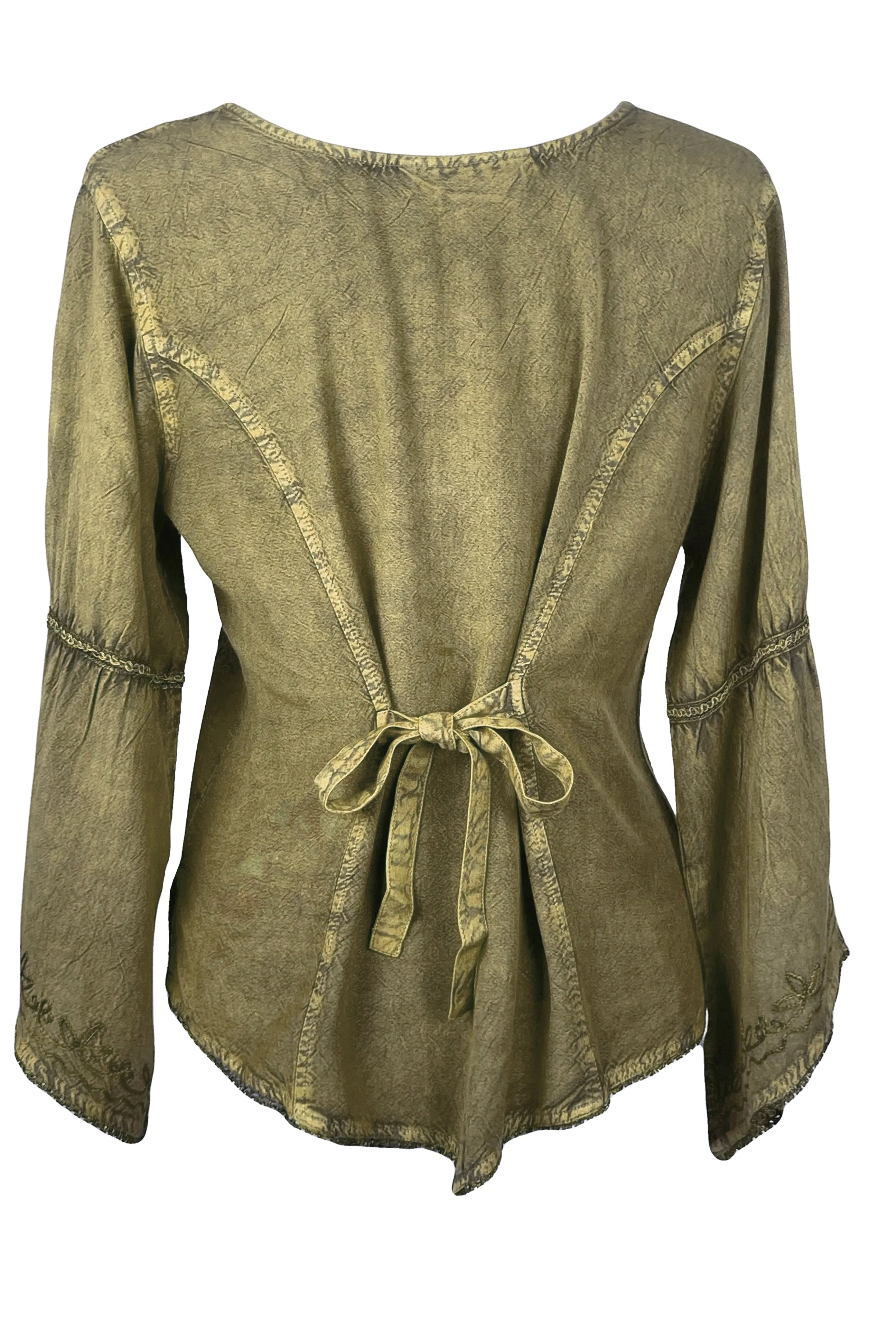 Rich Exotic Gothic Rayon Velvet Button Down Blouse Velvet Embroidered Top Blouse