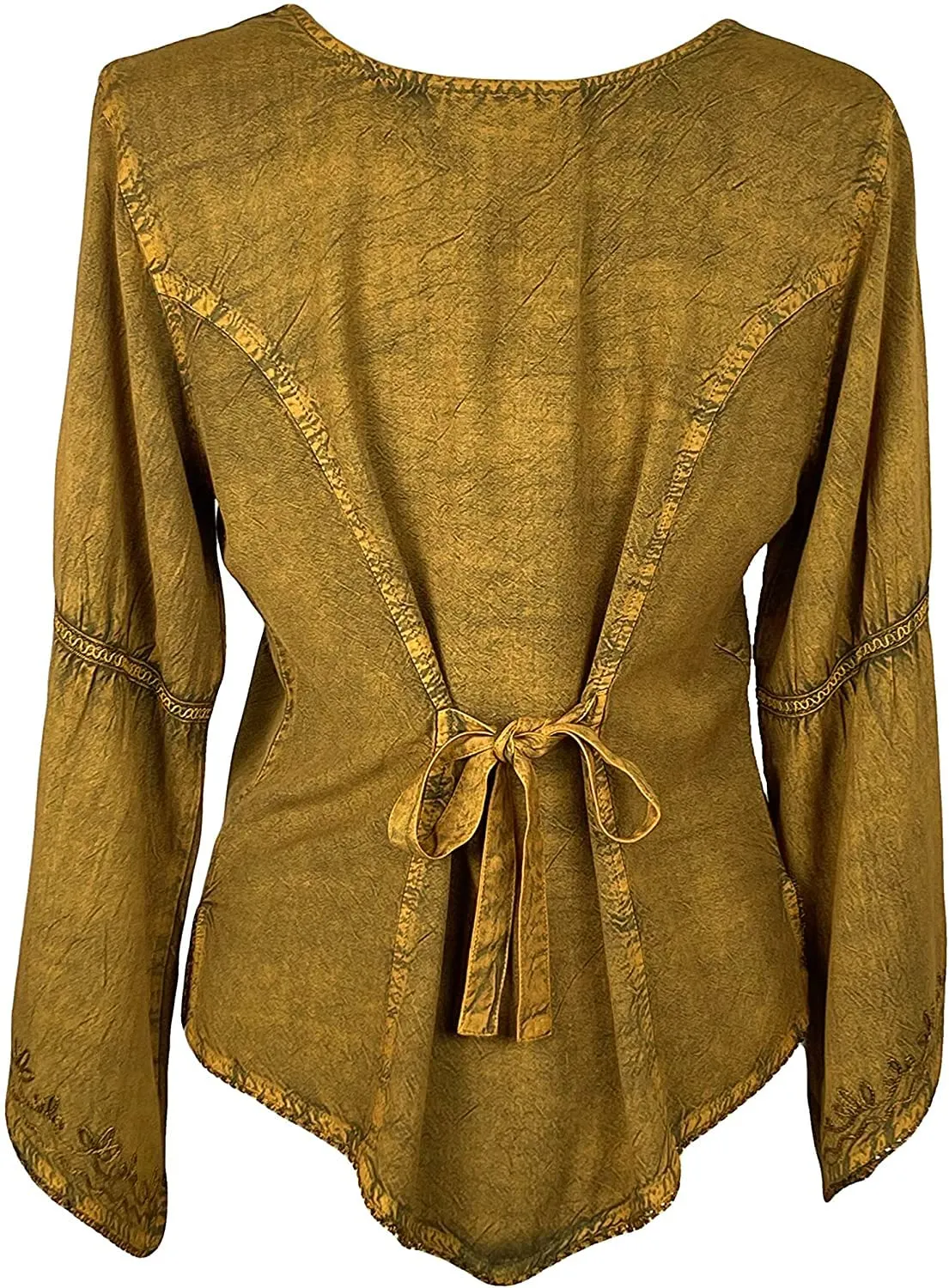 Rich Exotic Gothic Rayon Velvet Button Down Blouse Velvet Embroidered Top Blouse