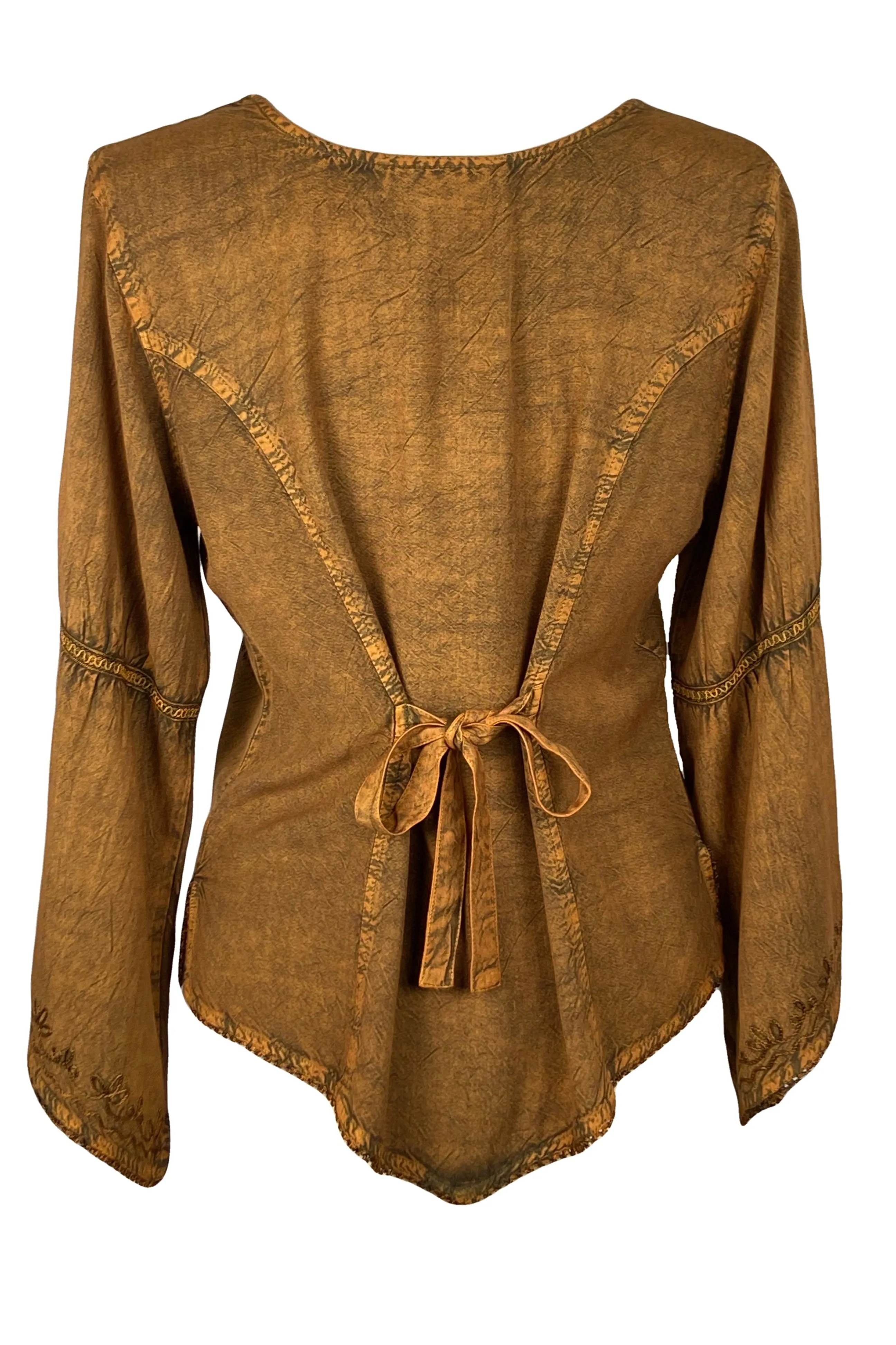 Rich Exotic Gothic Rayon Velvet Button Down Blouse Velvet Embroidered Top Blouse
