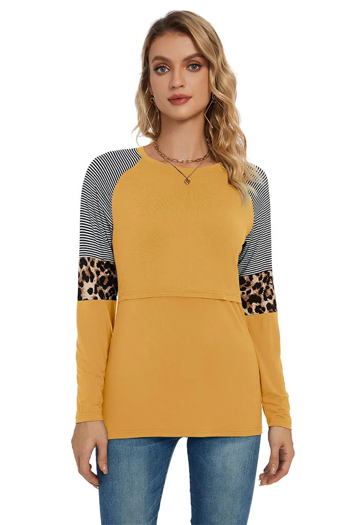 Smallshow Stylish Long Sleeve Nursing Tops