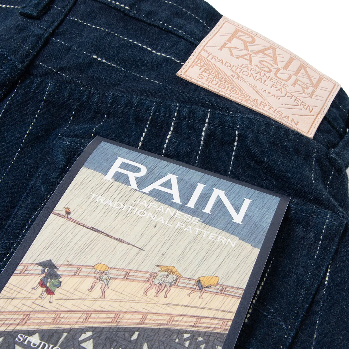 Studio D'Artisan Indigo "Rain" Kasuri Selvedge Jeans (Tapered)