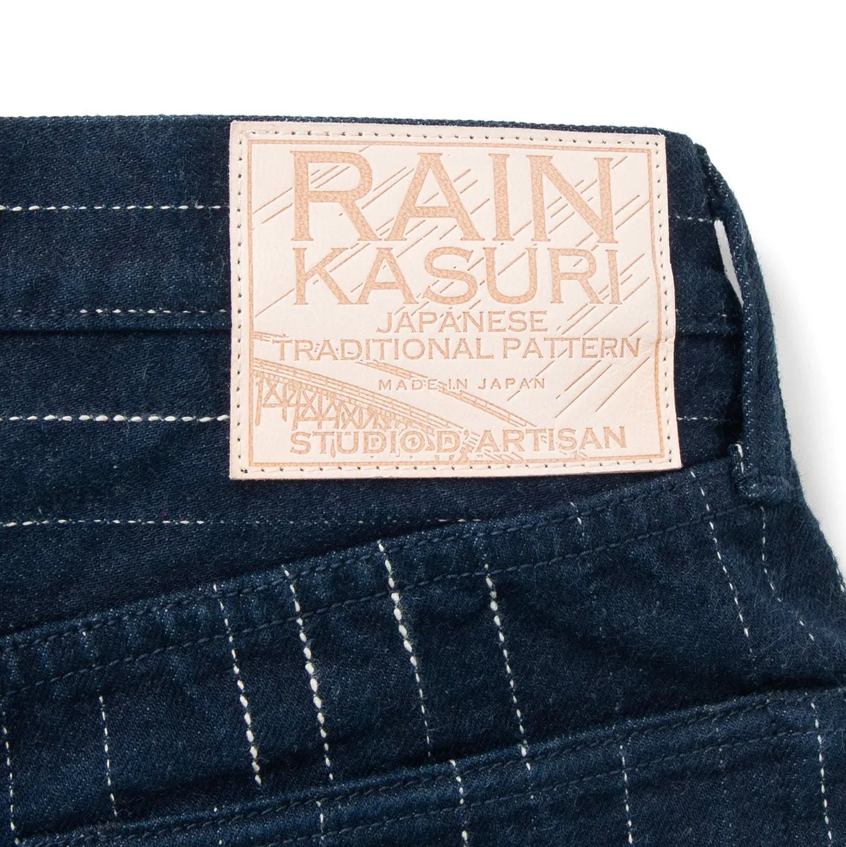 Studio D'Artisan Indigo "Rain" Kasuri Selvedge Jeans (Tapered)