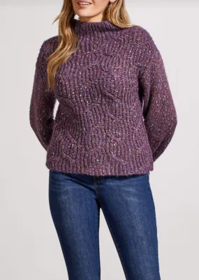 Tribal Oversize Funnel Neck Sweater-50% OFF
