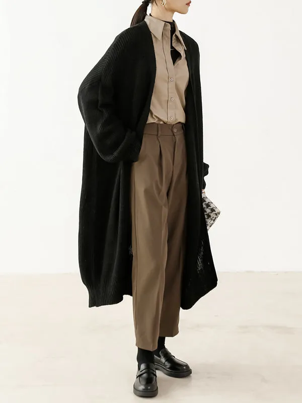 Urban Loose Solid Color Cardigan Tops
