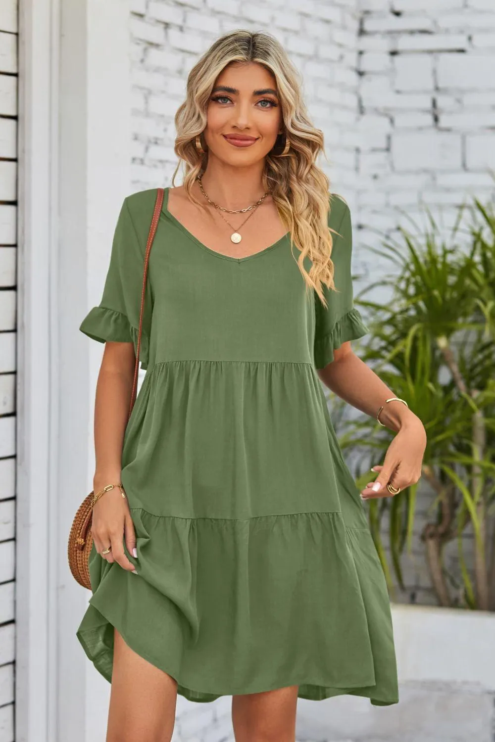 Veronica Flounce Tiered Dress