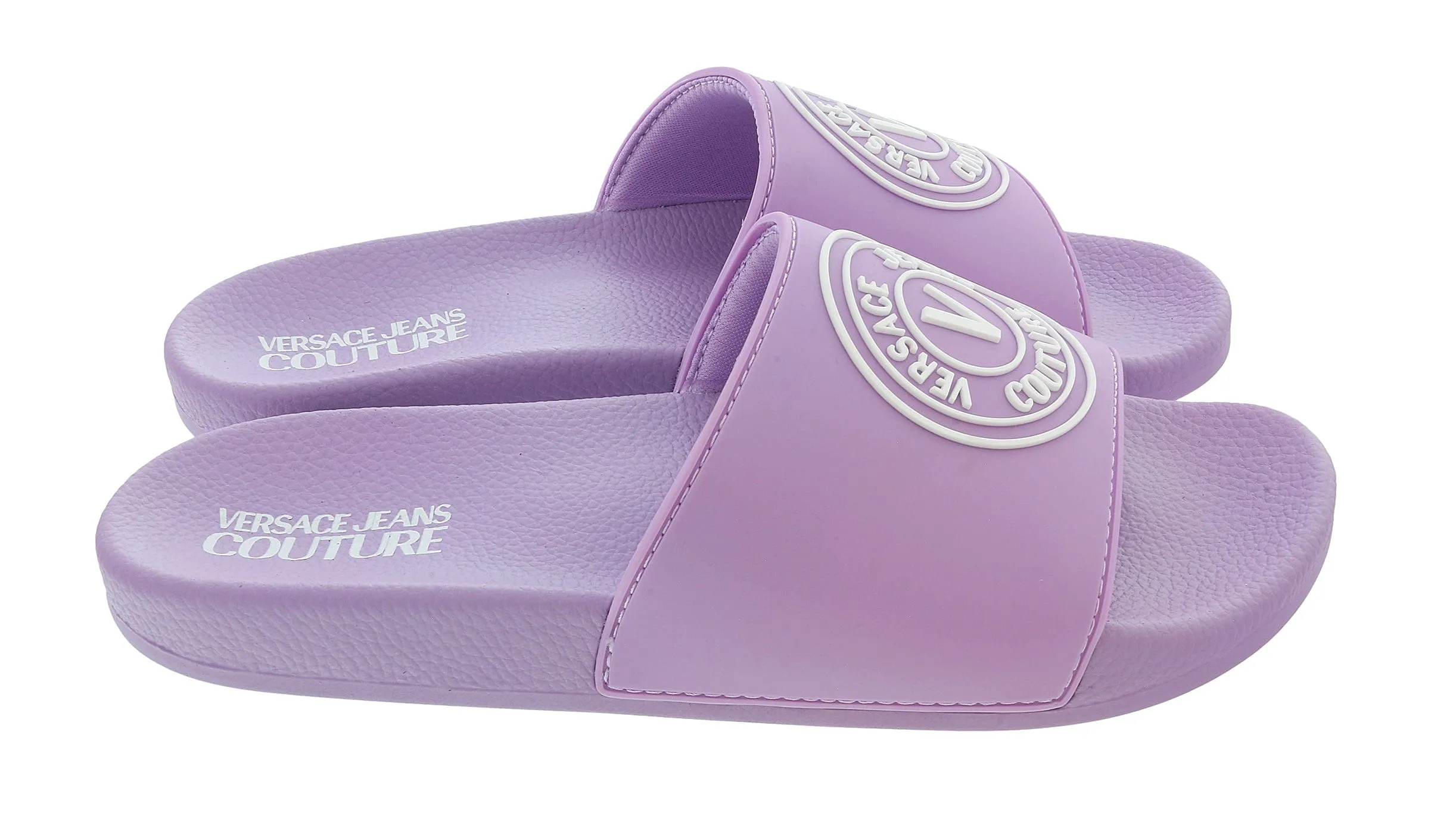 Versace Jeans Couture Lavender Signature Logo Pool Slide -