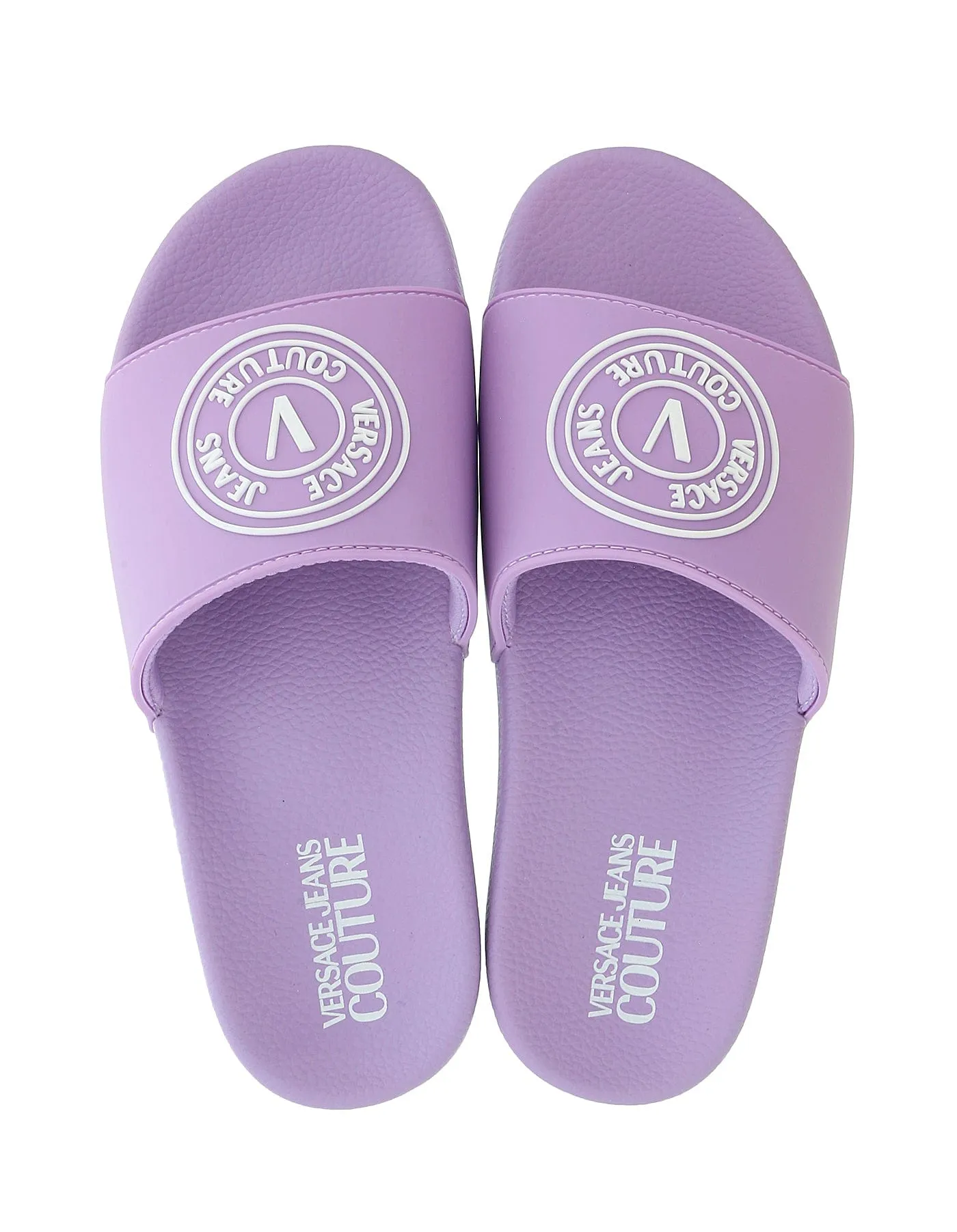 Versace Jeans Couture Lavender Signature Logo Pool Slide -